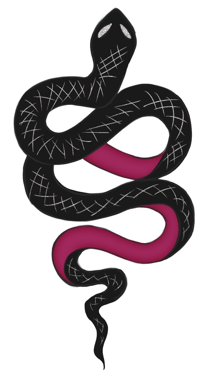 Black Pink Snake Sticker Decal