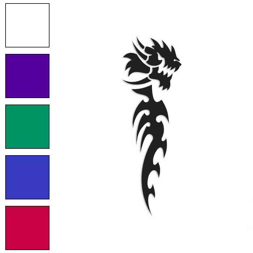 Dragon Tribal Art, Vinyl Decal Sticker, Multiple Colors & Sizes #1095