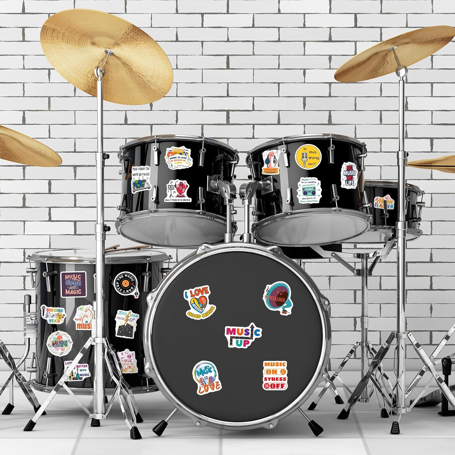 200 Music Motivational Stickers for Kids Teens Adults, Vinyl Sticker Pack