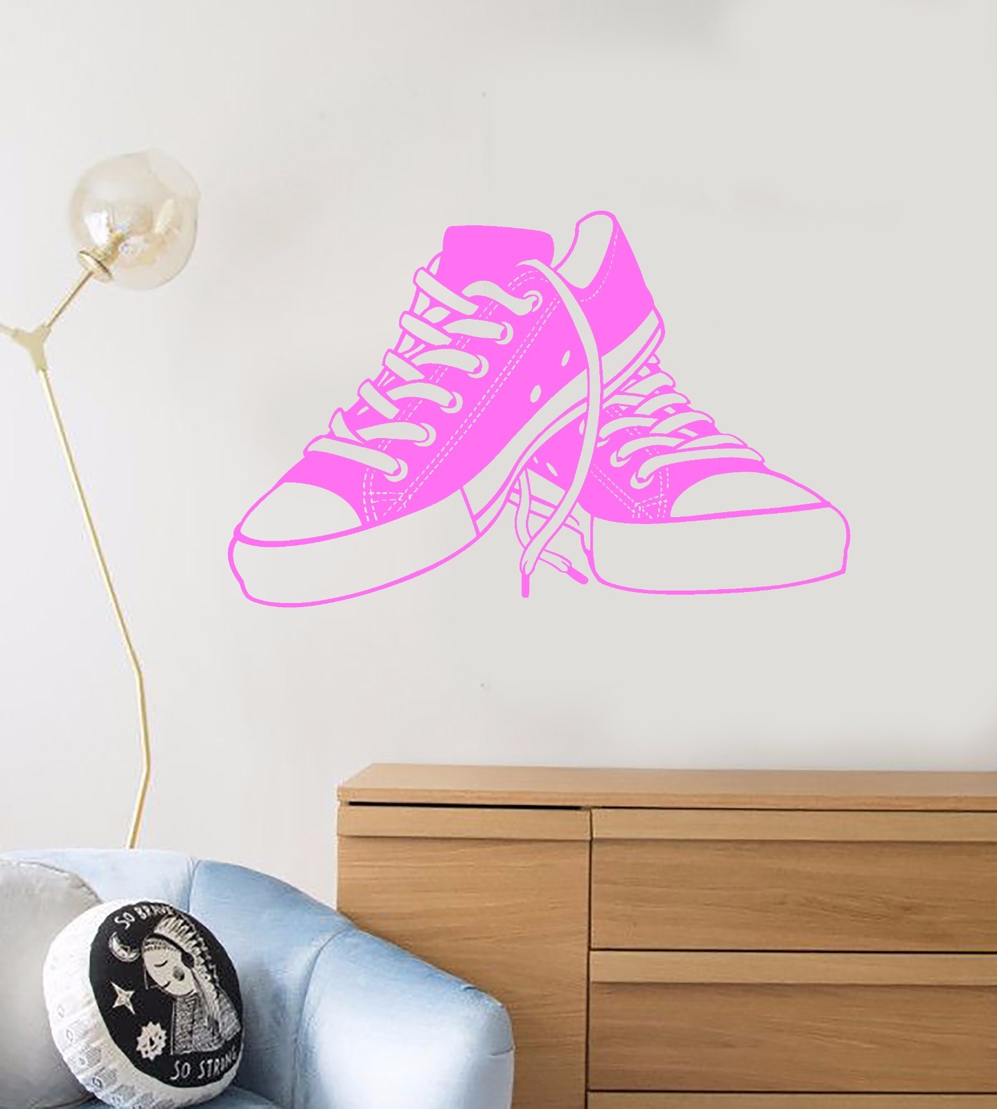 Vinyl Wall Decal Sneakers Teenager Shoes Shoe Shops Teen Room Stickers (726ig)