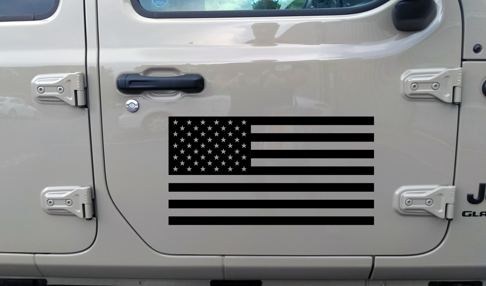 American Flag Vinyl Decal in Matte Black – Large Sizes for Car, Wall, Window, RV