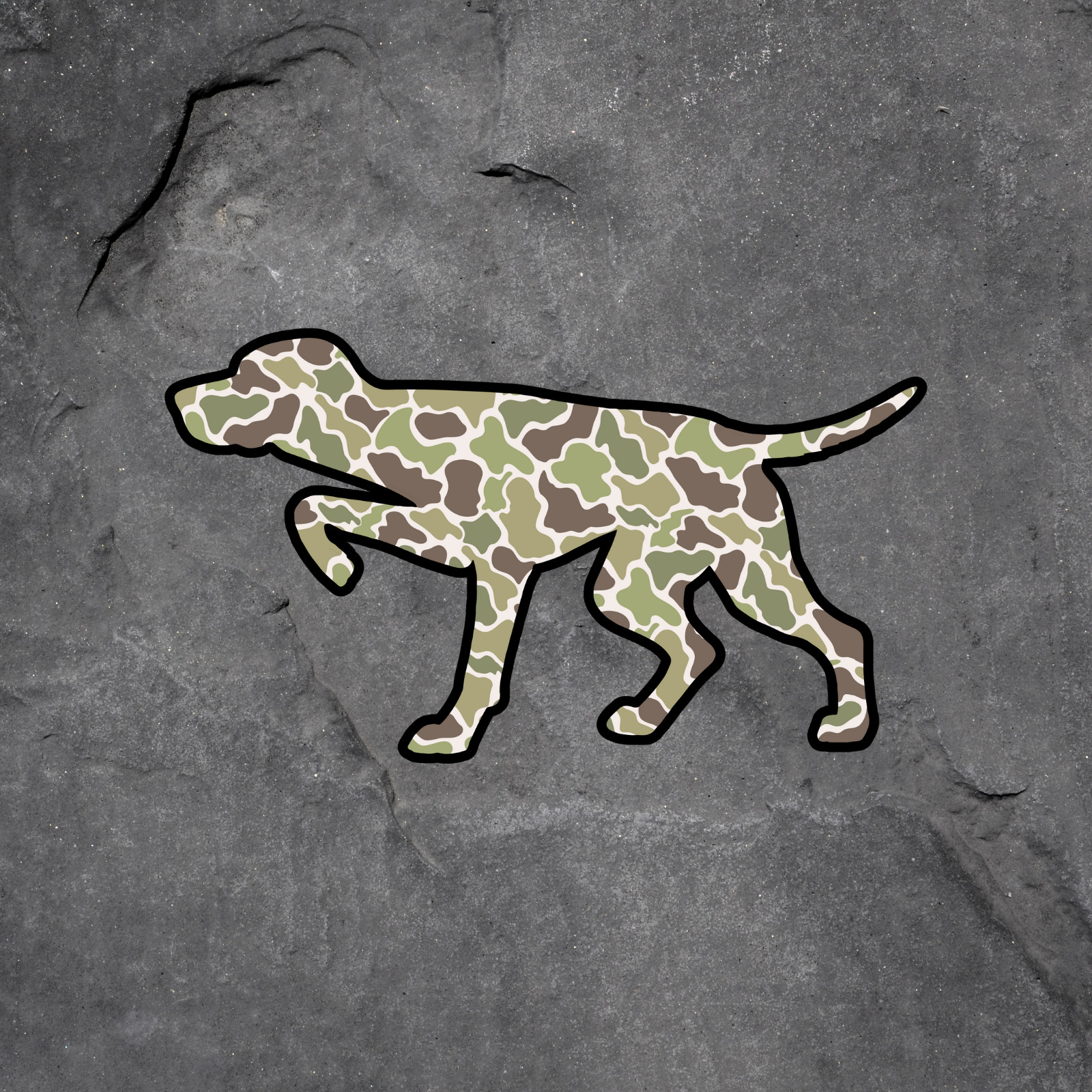 Hunting sticker vinyl decal dog pointer camo retriever bird upland feathers