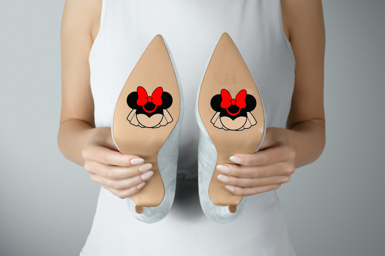 Couples Wedding Shoe Sticker Decal – Disney Minnie & Mickey Mouse Design – 140