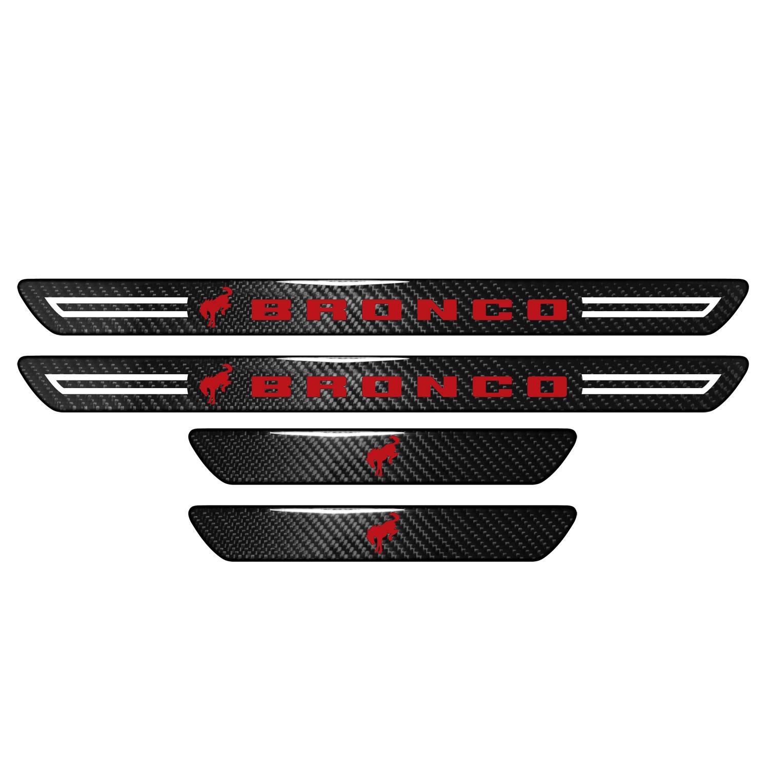 Ford new Bronco in Red Carbon Fiber 4 Pcs Universal Door Sill Plates