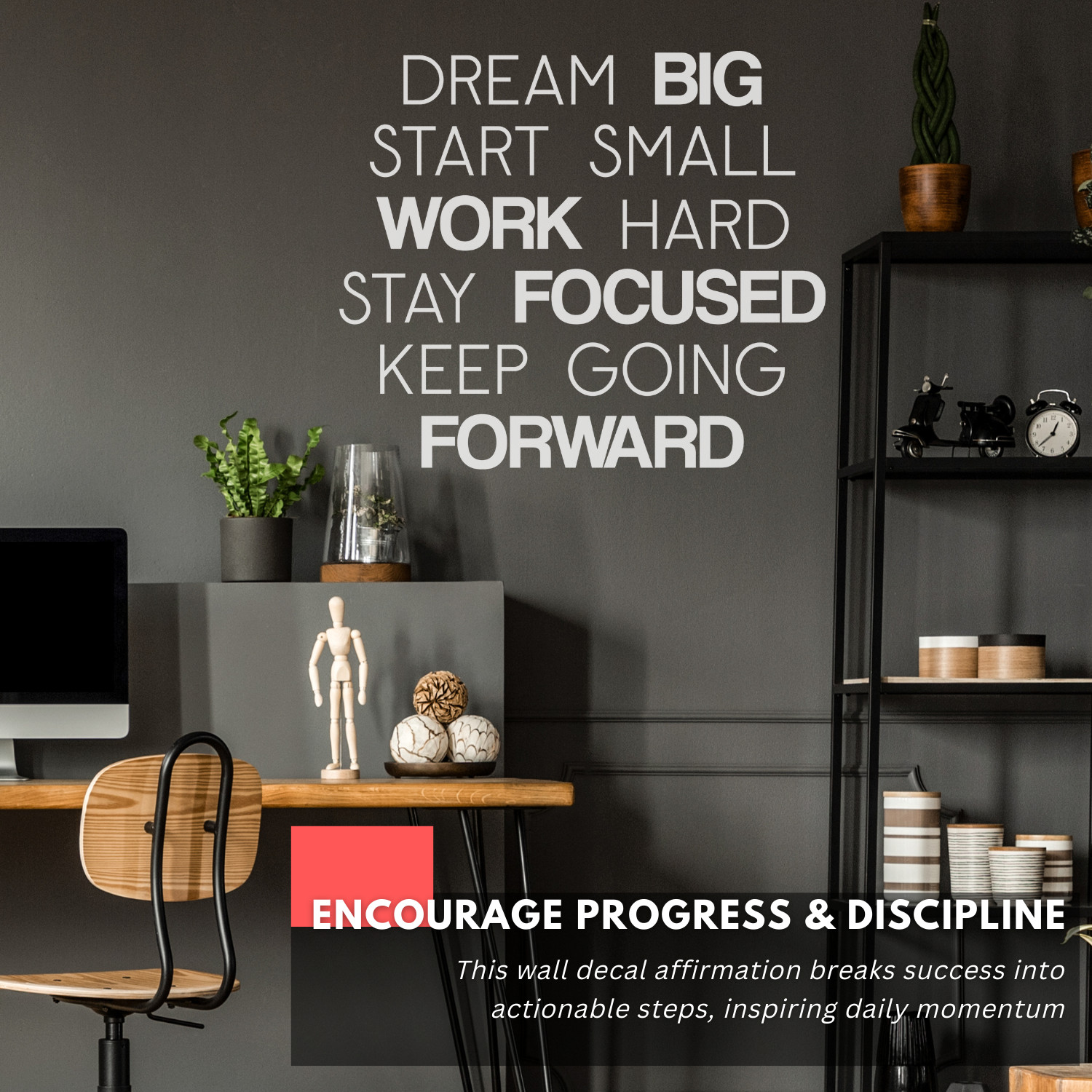 Dream Big Start Small Inspirational Wall Decal Sticker Quote Vinyl Decor