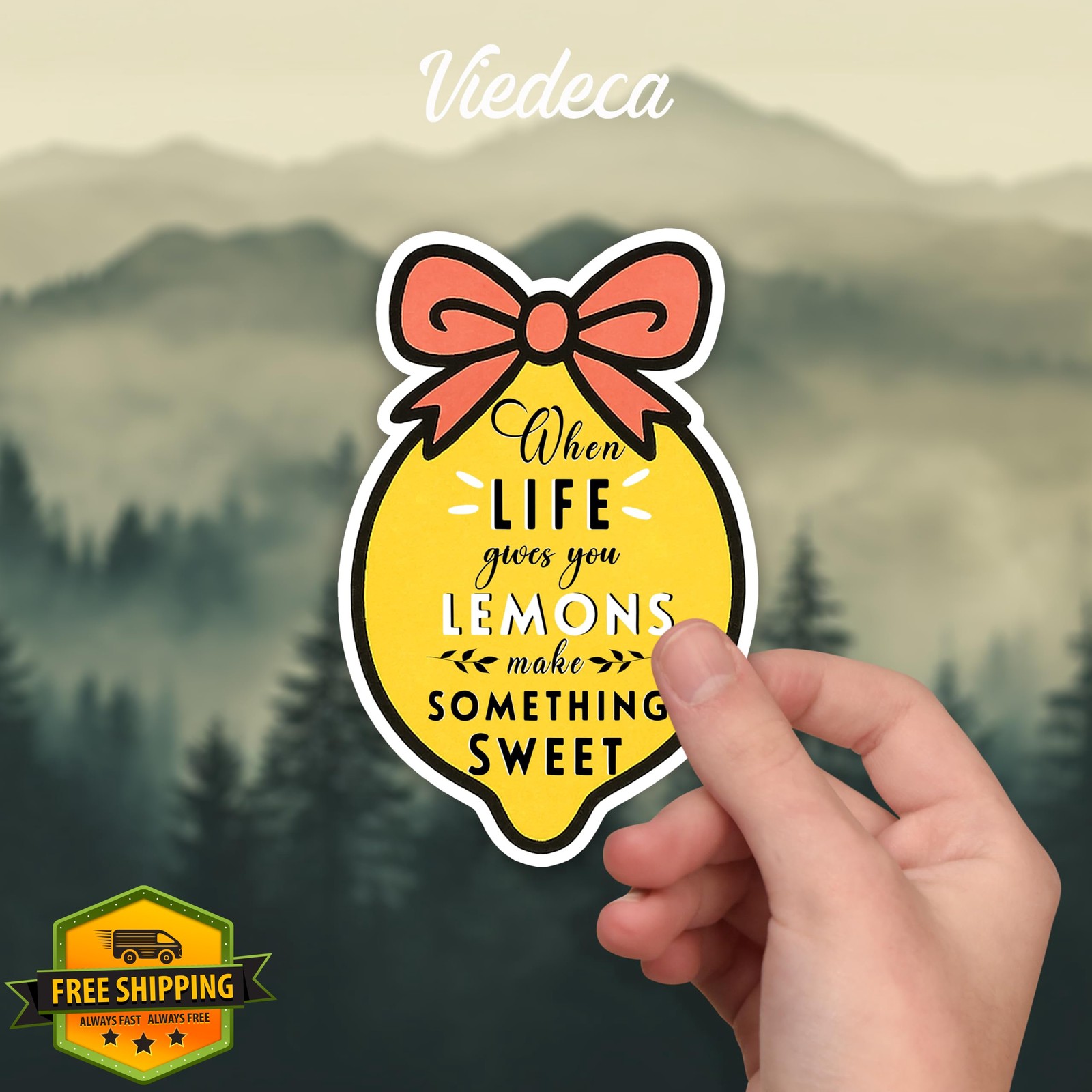 VIEDECA Lemons Sweet 3×2 Inch Inspirational Sticker