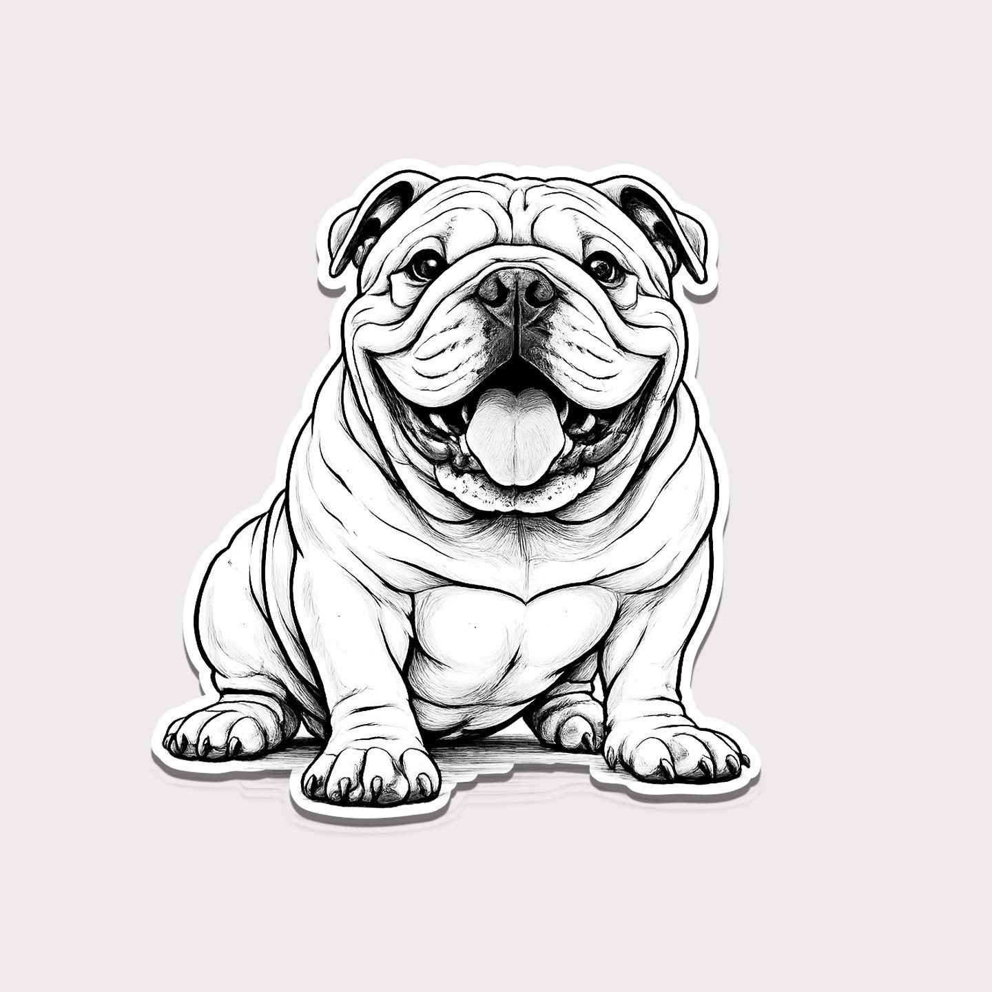 English Bulldog Vinyl Sticker Decal – 3×3 Cute Dog Window Laptop Waterproof Art
