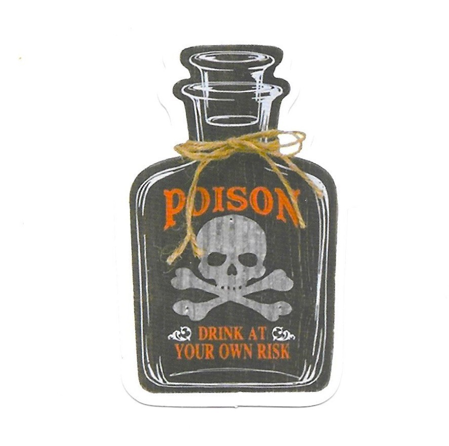 Poison Bottle Skull Crossbones Warning Die Cut Vinyl Sticker Gothic Journal Gift