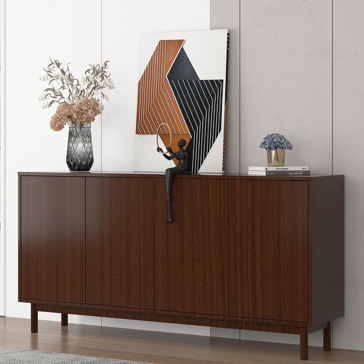 JSEVEM 16"×118" Walnut Wood Wallpaper Peel and Stick 16 x 118, Light Brown