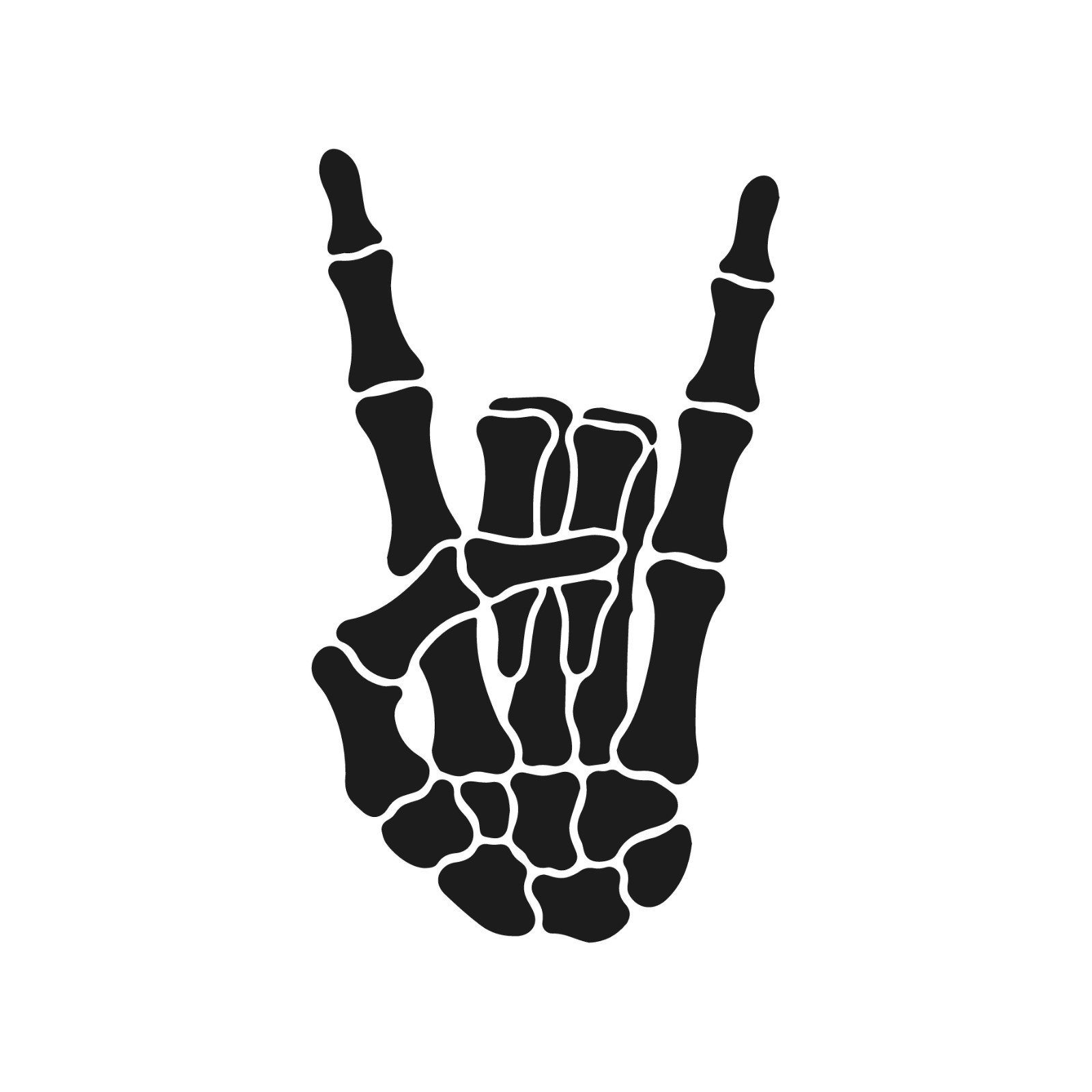 Rock And Roll Skeleton Hand Vinyl Decal Heavy Metal Sign Bone Fingers sticker