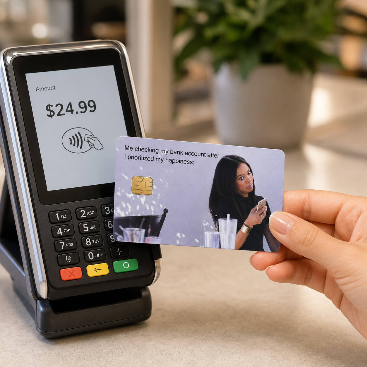 Financial Reality Check Funny Money Meme Debit Card Credit Card Skin