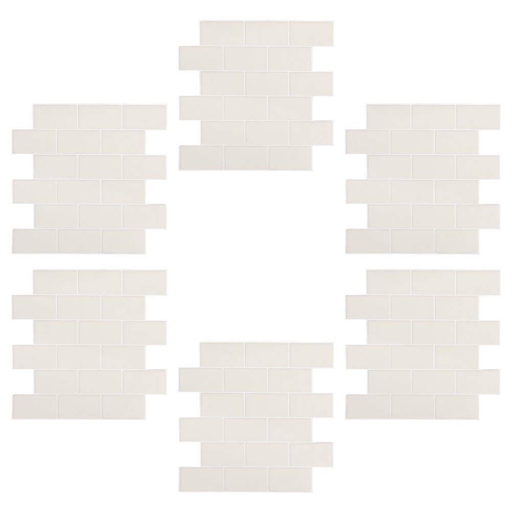 6 Pcs Peel and Stick Tile Flooring Imitation Porcelain Wall Stickers