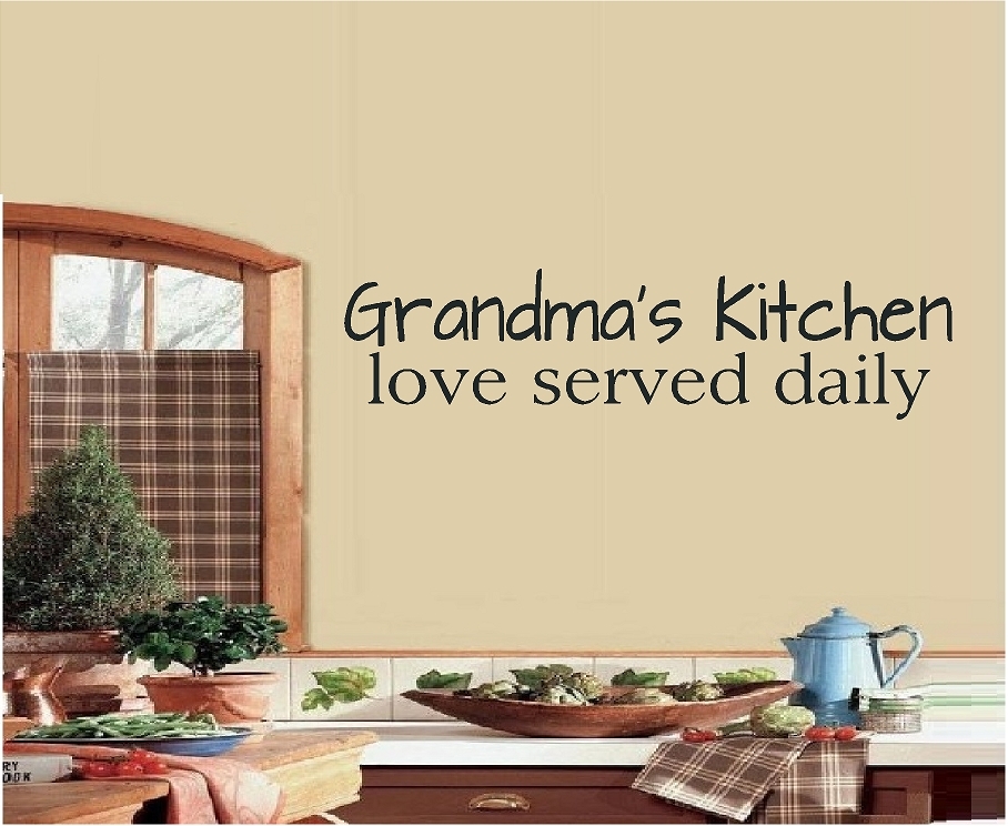 Grandma's Kitchen Love Served Daily Vinyl Decal Home Décor 10" x 28"