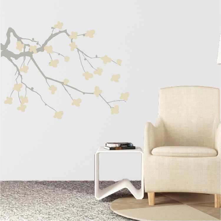 Tree Brach Flowers Wall Decal Wallpaper Floral Plant Life Removable Design, b30