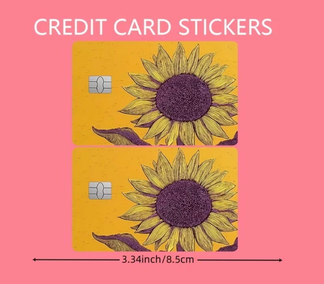 The Sunflower Credit Card Skin Yellow Gold Sticker Free Shipping US Seller