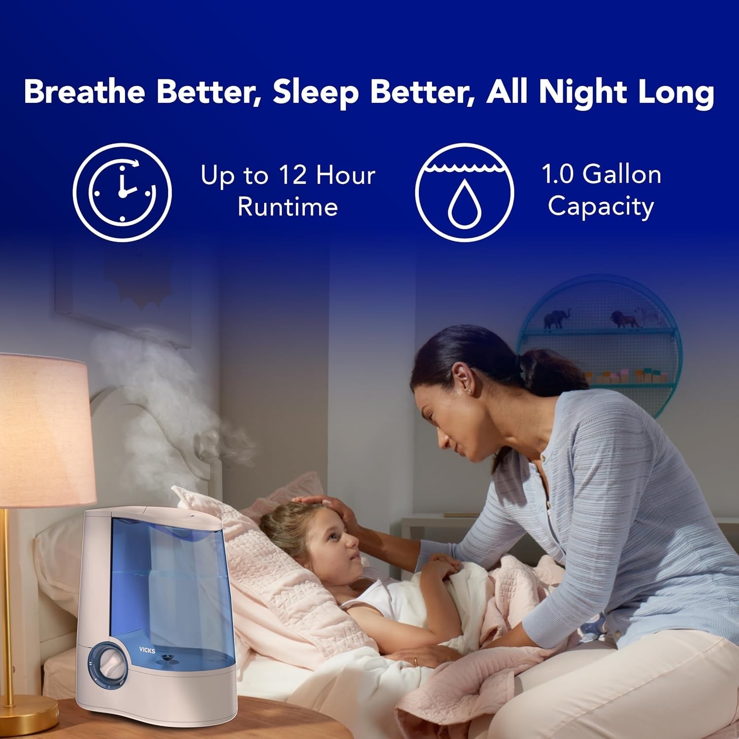 Warm Mist Humidifier – Air Humidifier for Bedroom, Home Large Room,