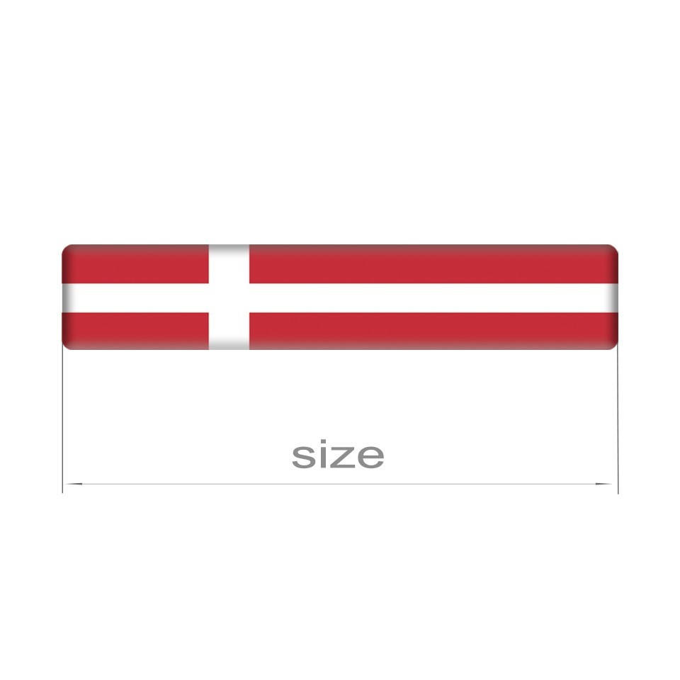 2 pcs Denmark Flag Dome Sticker 3D Resin Decal Round Glossy Multiple Sizes