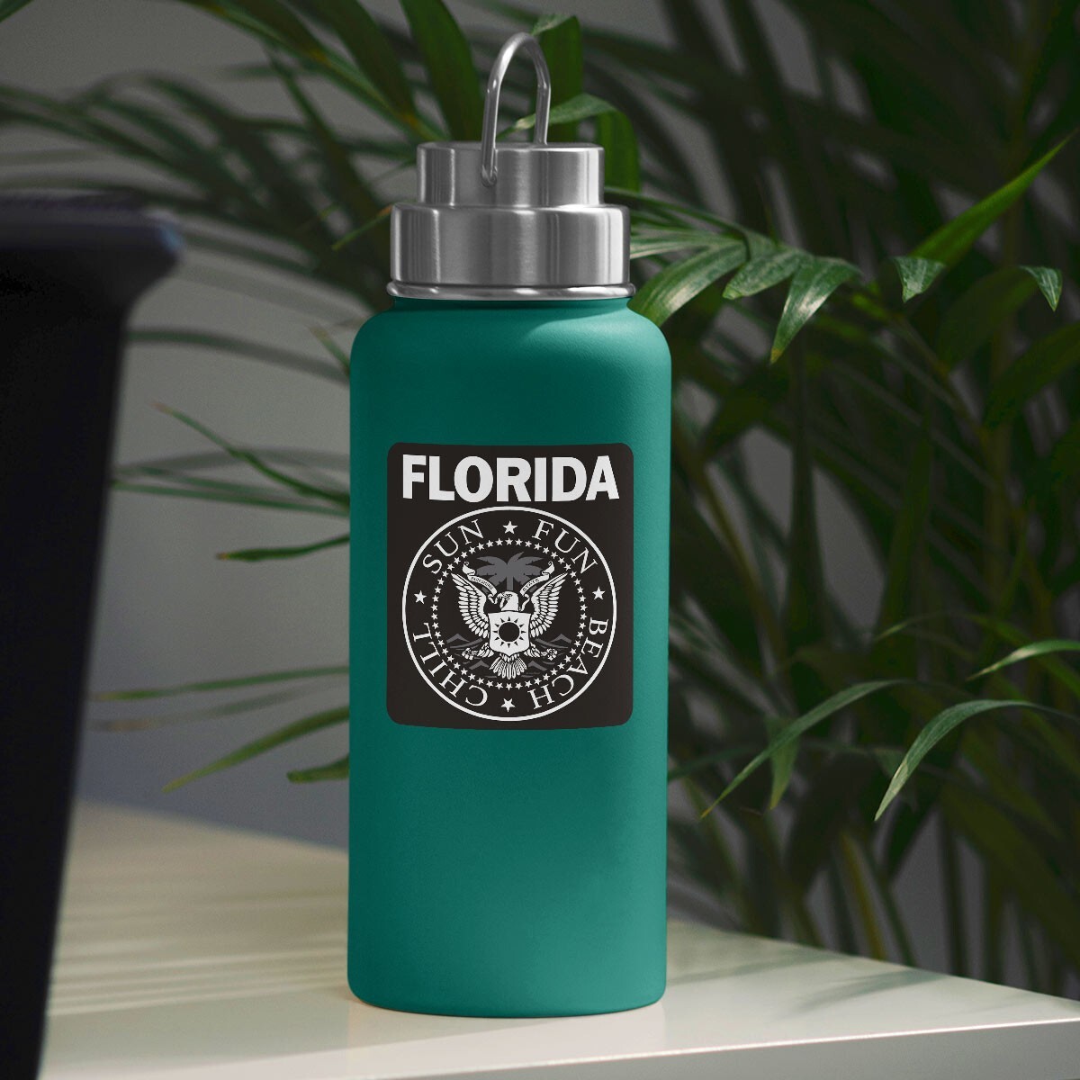 Vinyl Sticker: Florida Punk Rock Logo Style, US Florida State Souvenir