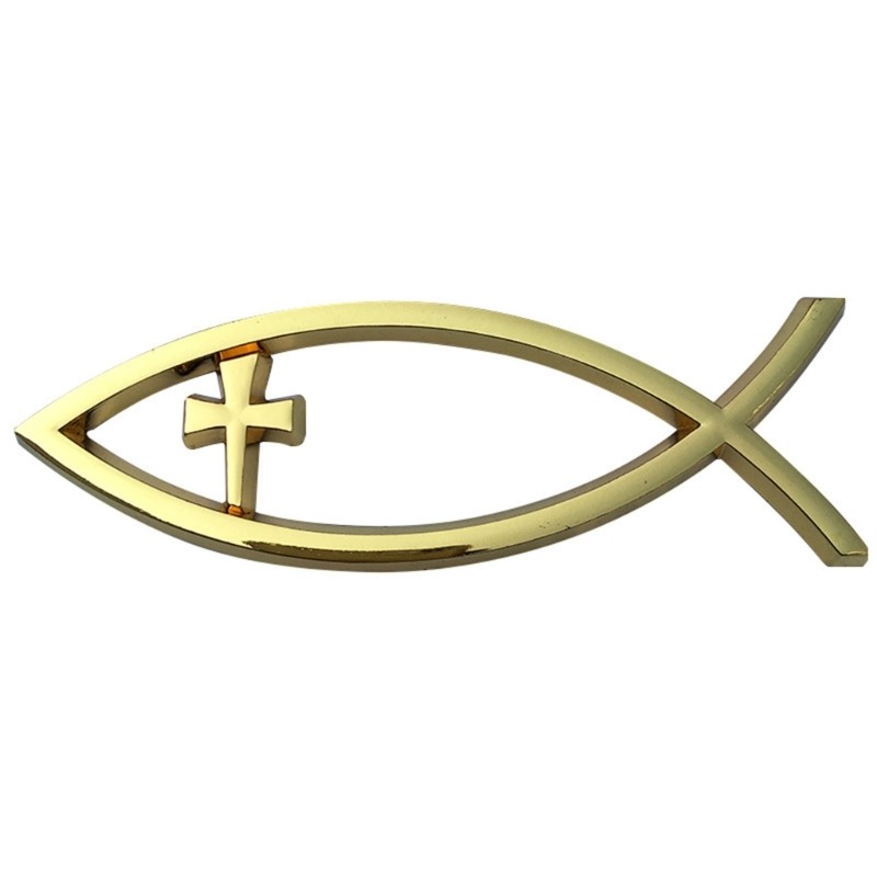 Upgrades Faith Based Car Stickers Ichthys Fish Badge for Window & Person Item