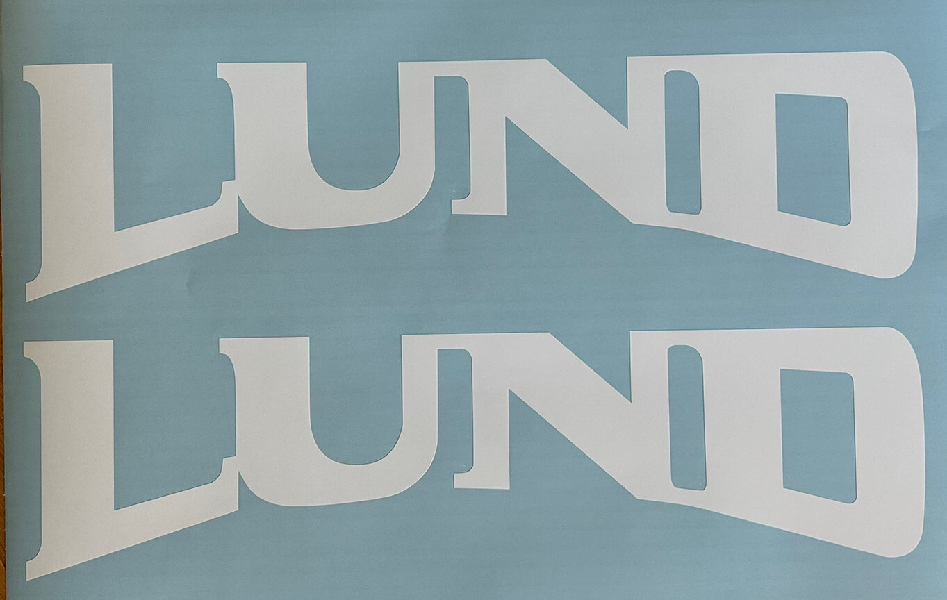 LUND Boats Vinyl Decal Stickers 24”- Set of 2- Gloss White Replacement Boat