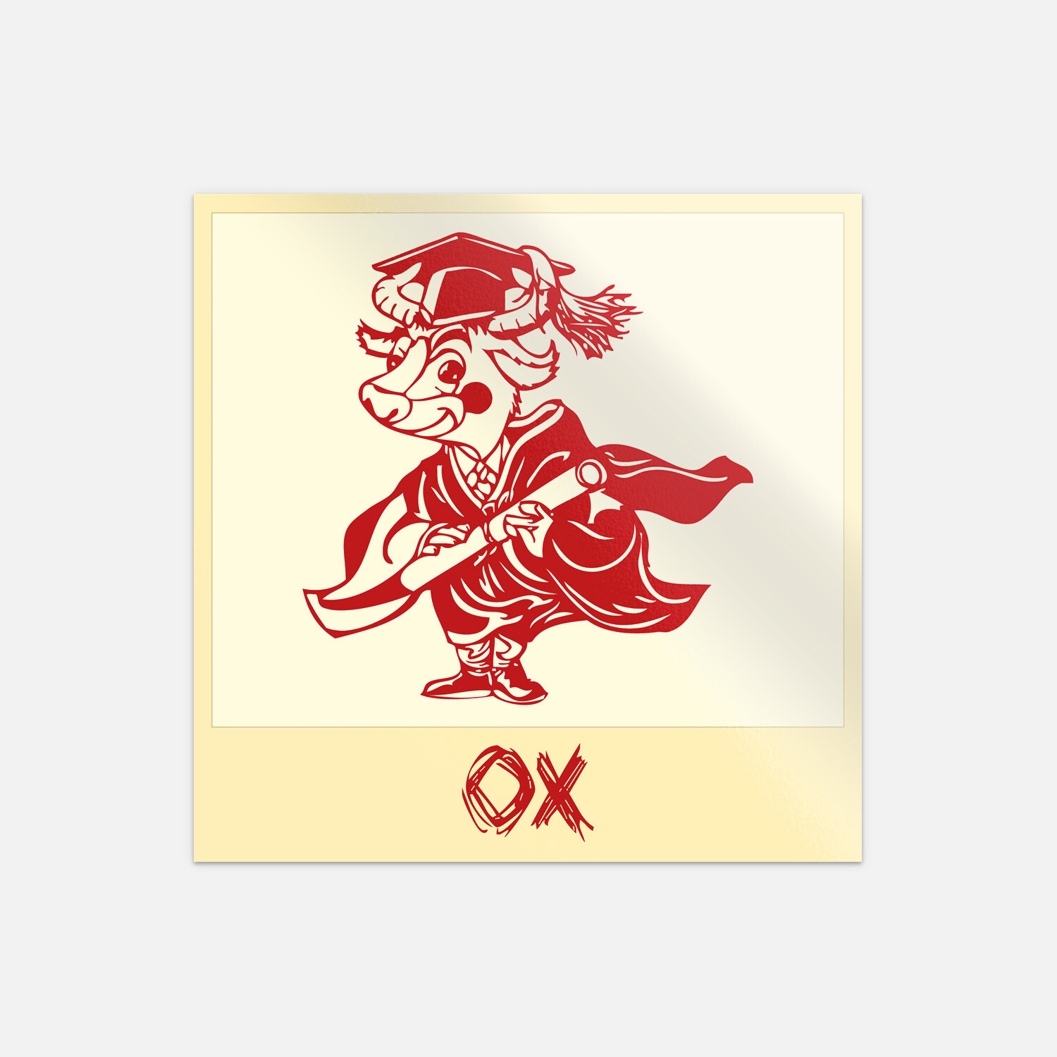 Ox Chinese Zodiac Sheng Xiao Humor Sign Vinyl Sticker Decal