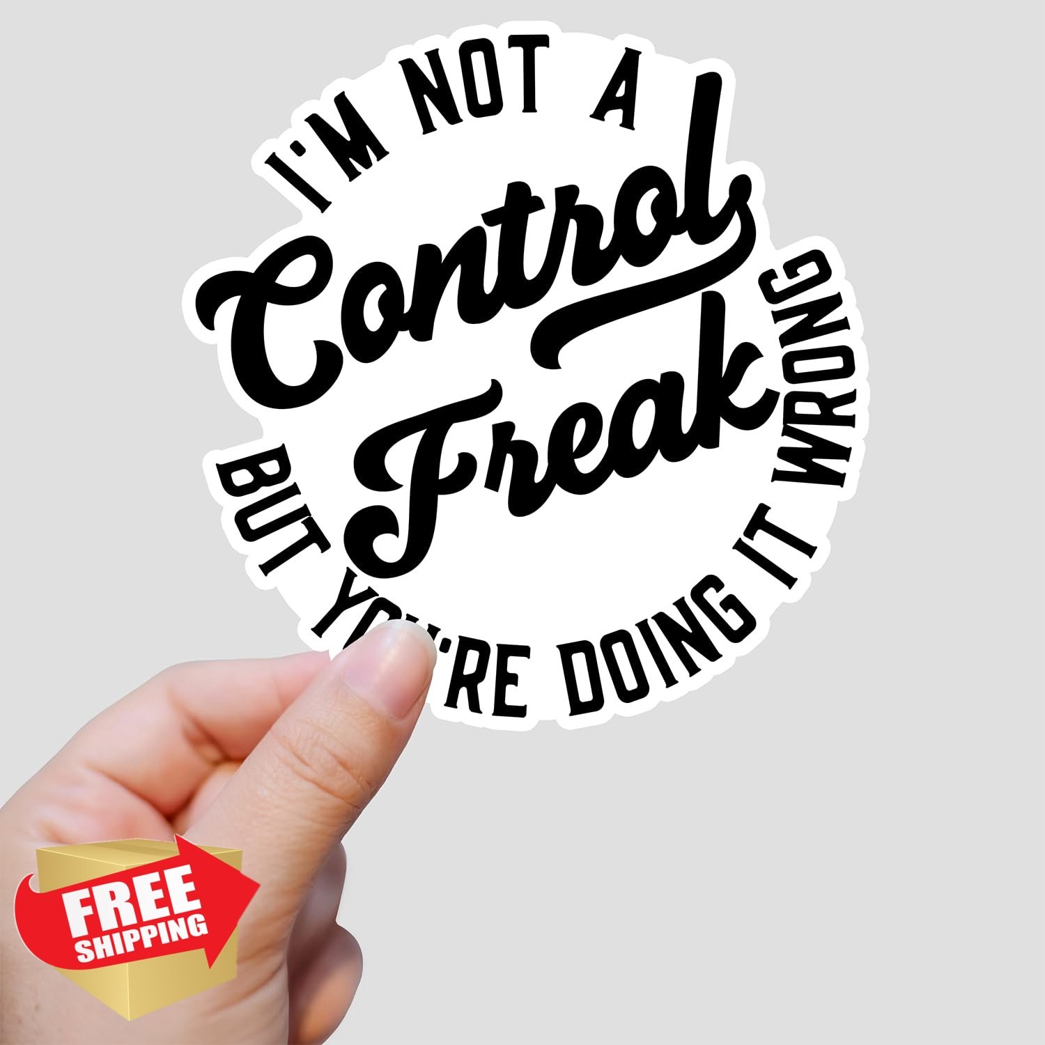 3pk Funny Control Freak Sarcastic Sticker 3×2.9 Inch