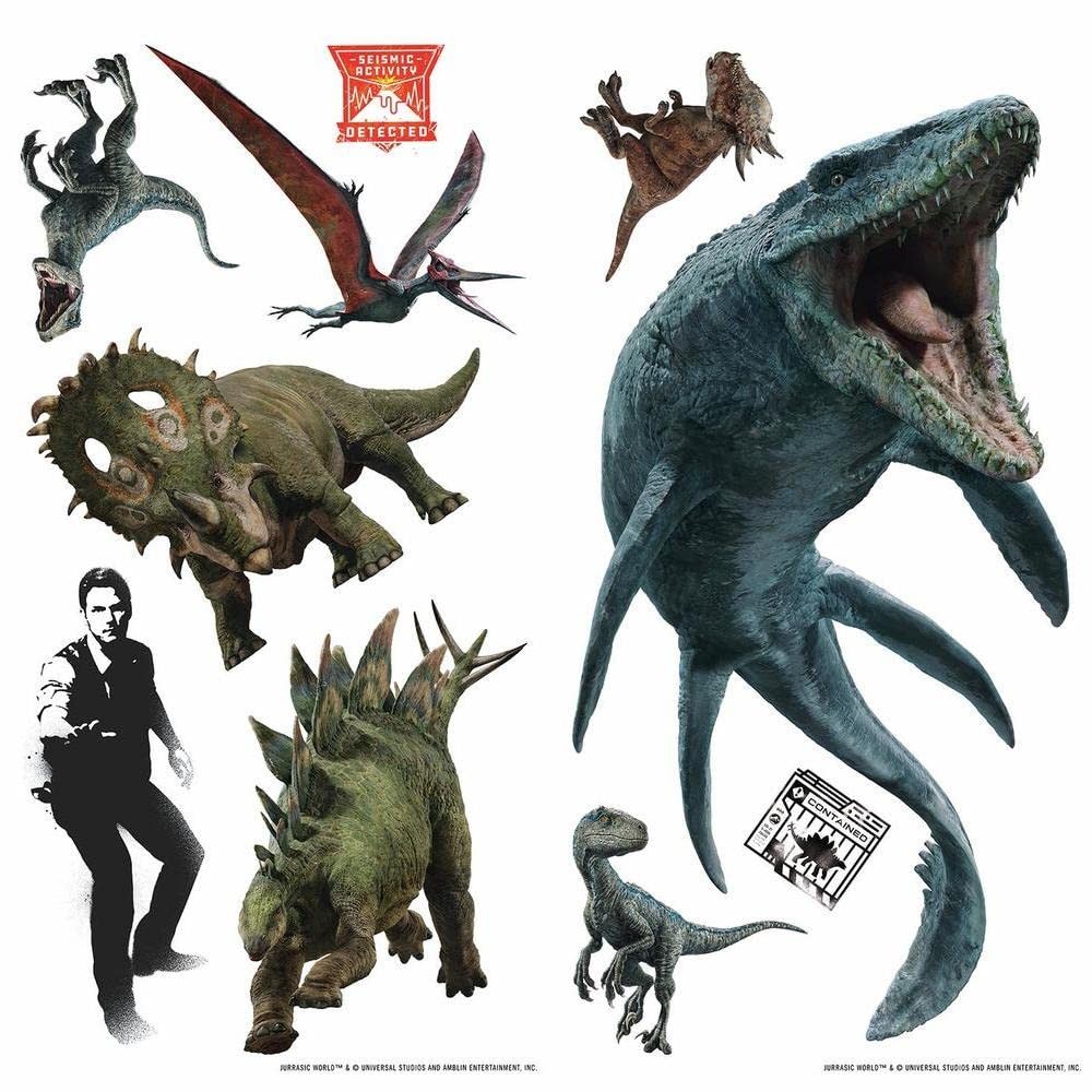 Jurassic World Fallen Kingdom Peel and Stick Wall Decals by RoomMates, RMK379…