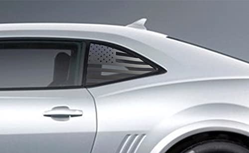 Rear Side Quarter Window American Flag Decal for Chevy Camaro 2016-2022, Black