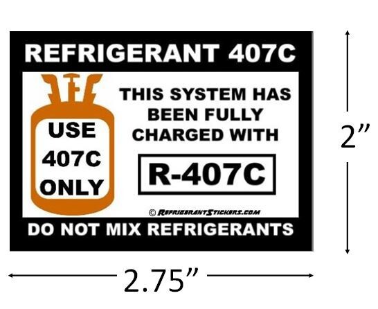 Refrigerant Retrofit Stickers X10- Properly Label Unit After Converting to R407C
