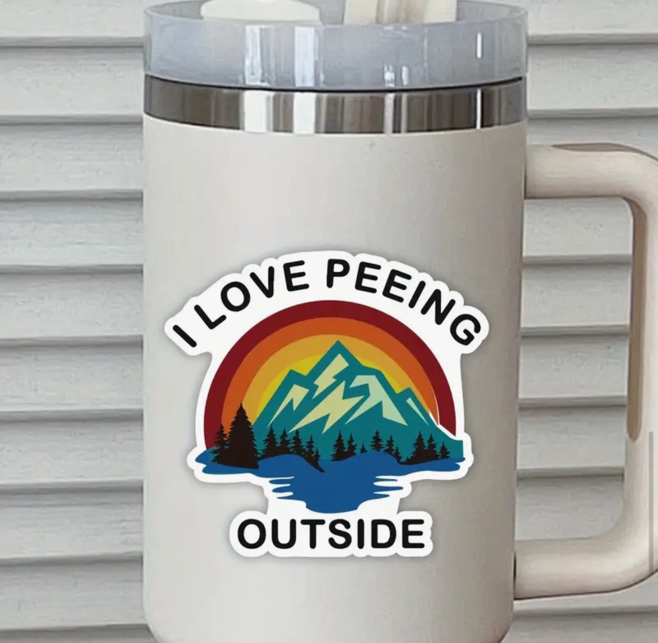 I Love Peeing Outside Mountains Camping RV Car Laptop 3” VINYL DECAL STICKER