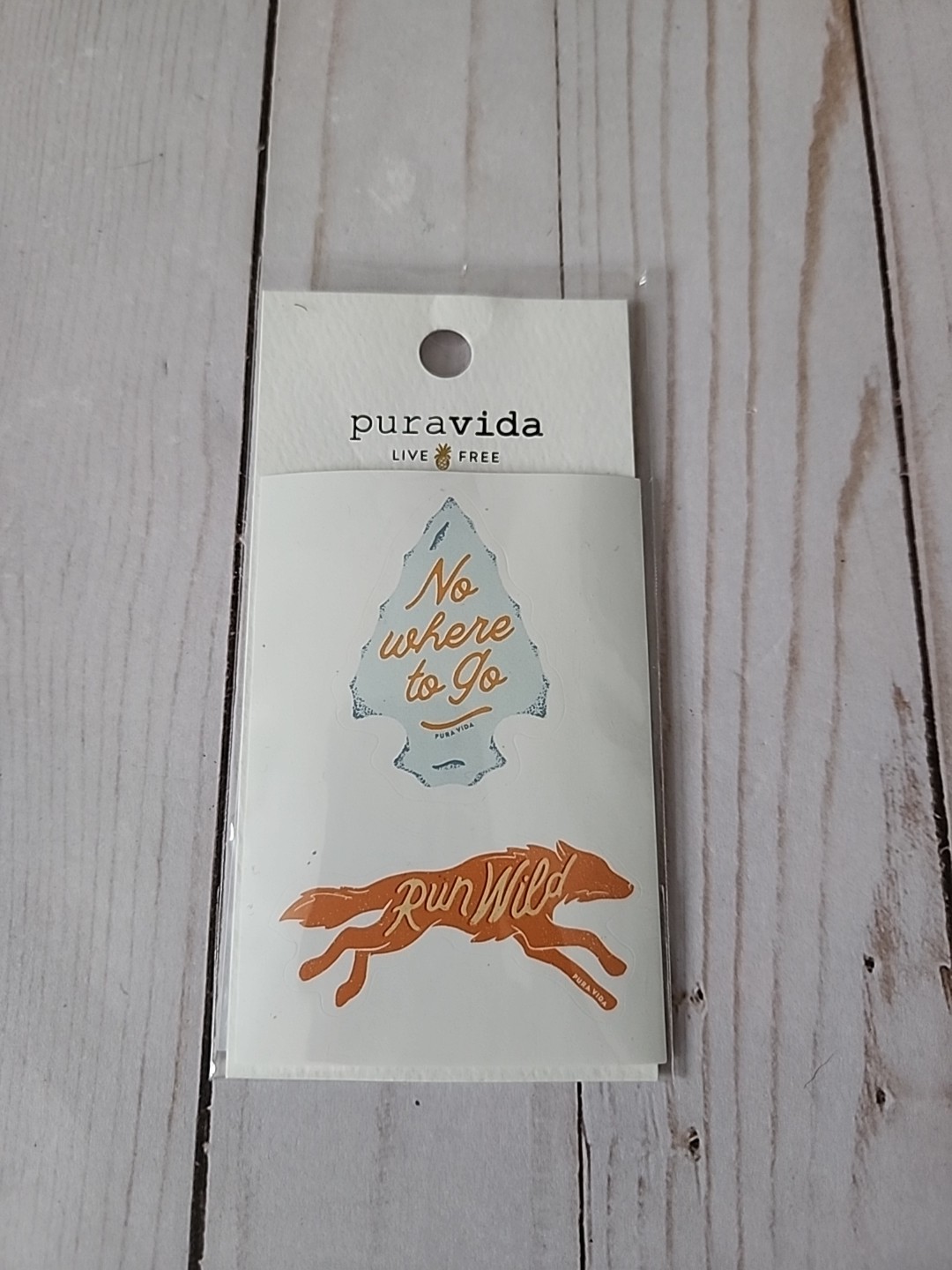 Pura Vida Run Wild Sticker Pack of 4 Live Free