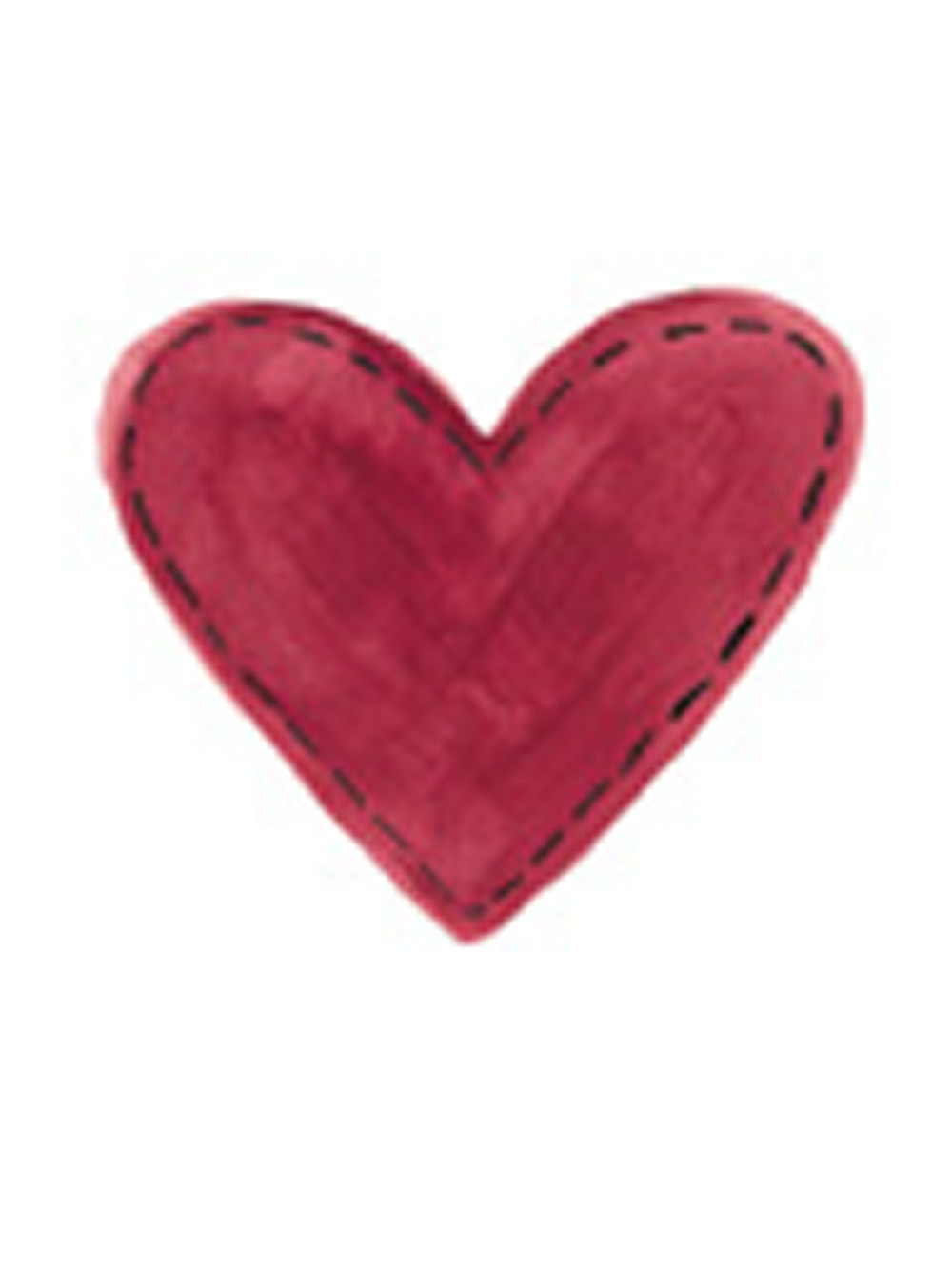 Folk Art Red Hearts 25 WALLIES Stiched Look Cutouts Heart Stickers Decals Love