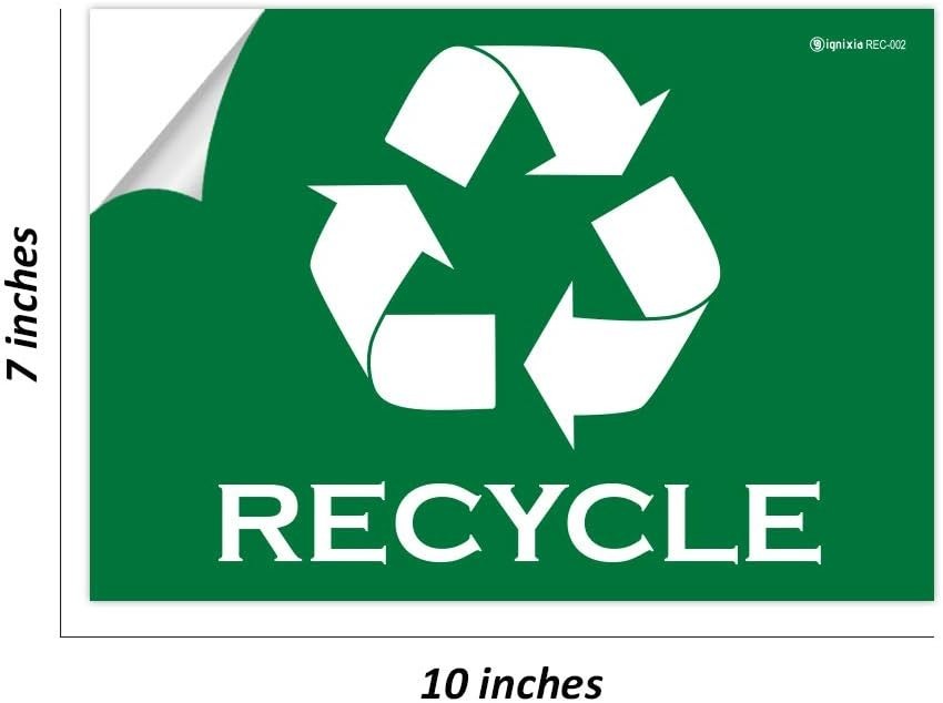 Eco-Friendly Trash and Recycling Stickers – 2 Pack, 10×7 Inches, Bright Green
