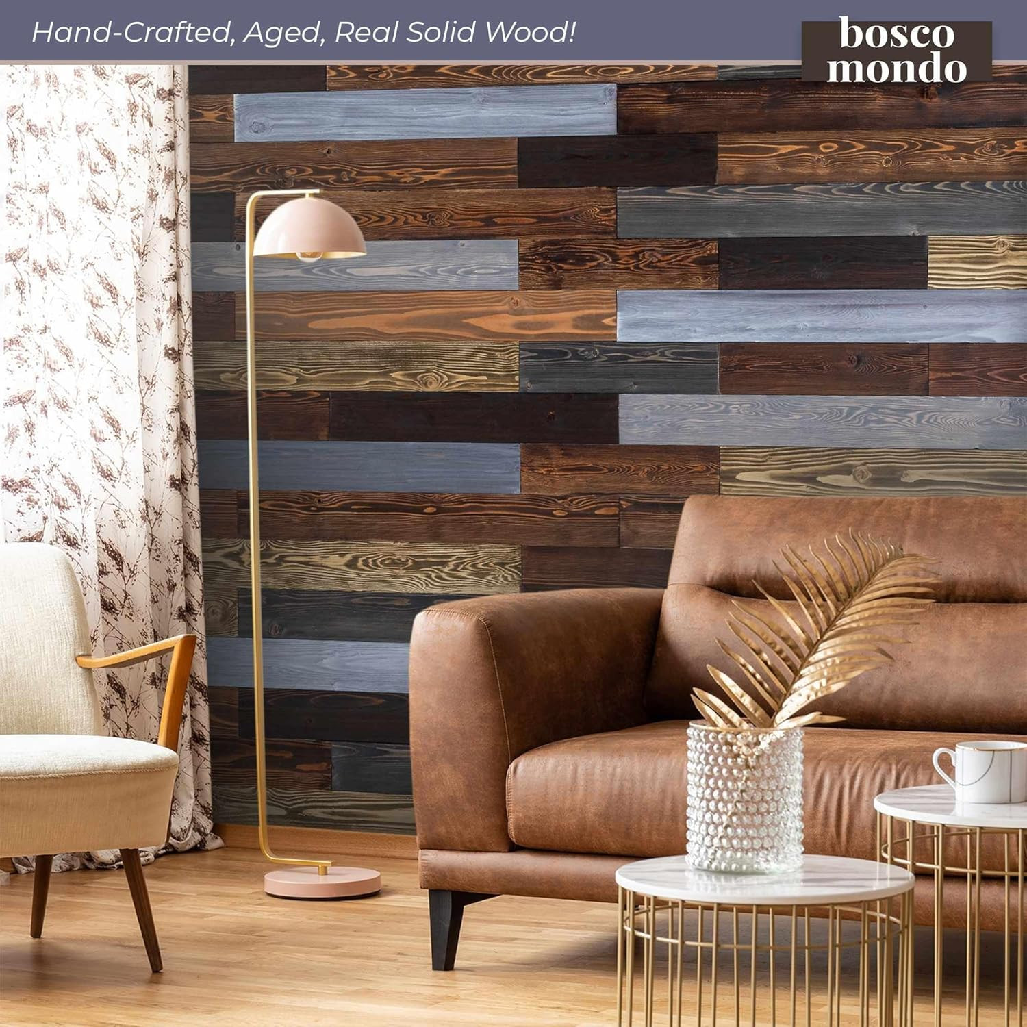5.5 Inches Wide Barnwood Wall Planks, Rustic Solid Wood Panels, Accent Wall Deco