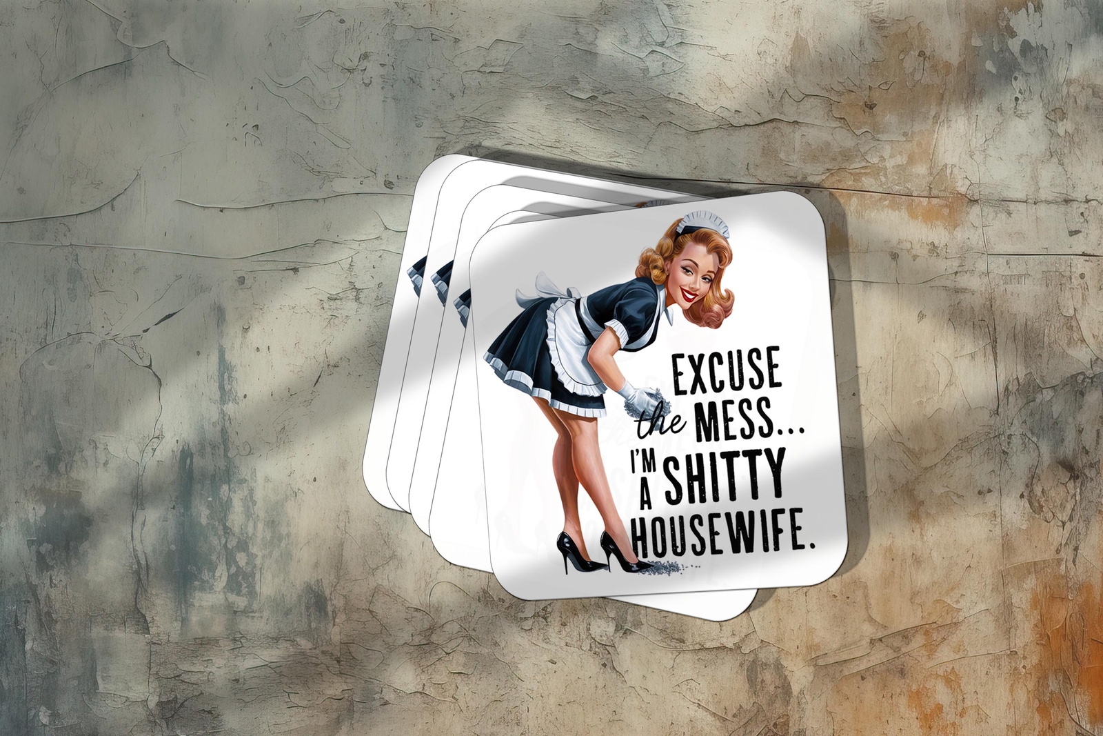 Sarcastic Pinup Girl Sticker – Weatherproof Vinyl for Laptops & Water Bottles