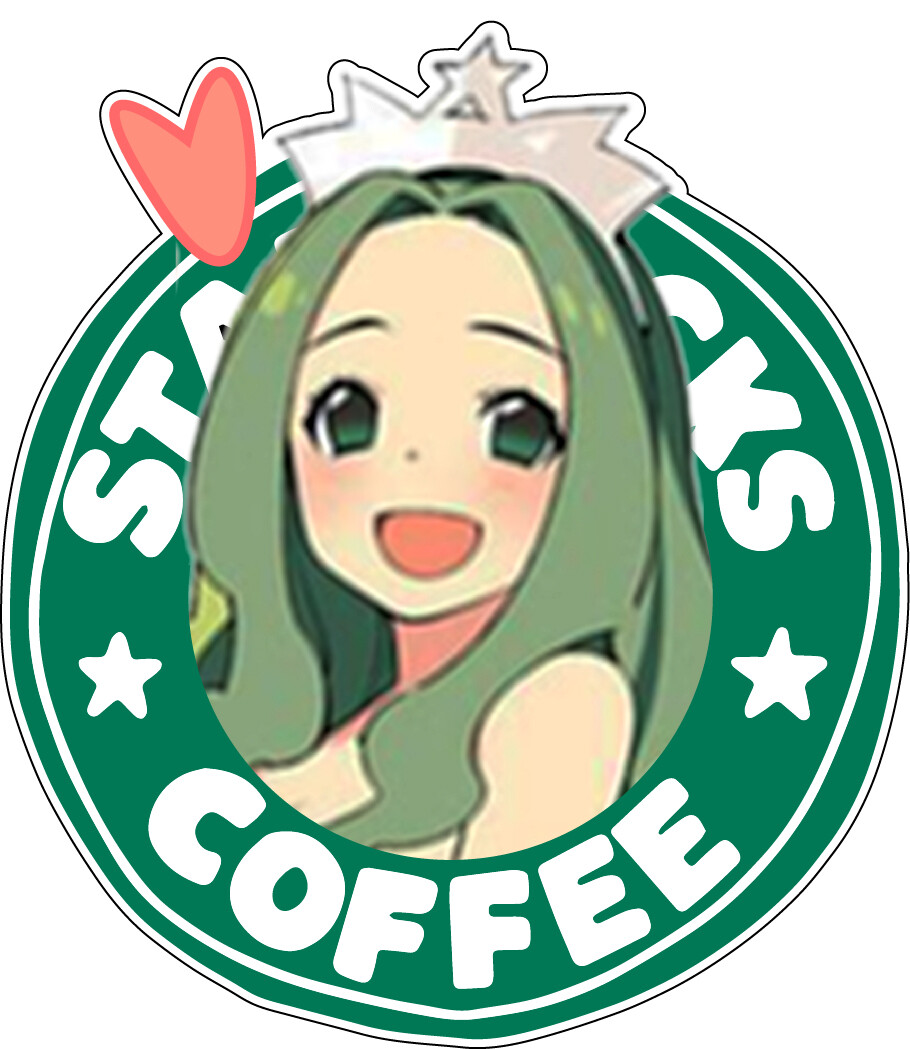 Starbucks Chan Anime Girl Siren Coffee Logo Vinyl Sticker bumper,window,phone
