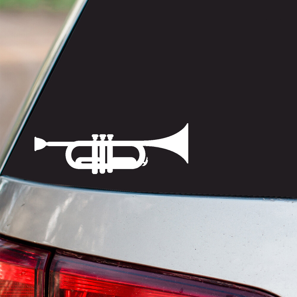 Trumpet sticker musical instrument All size regular & Chrome Mirror Vinyl Colors