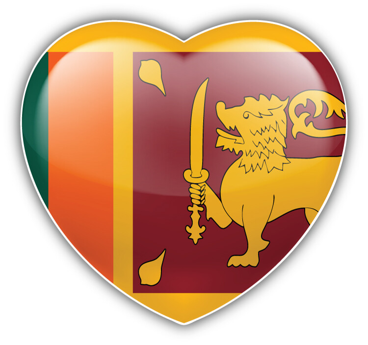 I Love Sri Lanka Glossy Heart Flag Car Bumper Sticker Decal