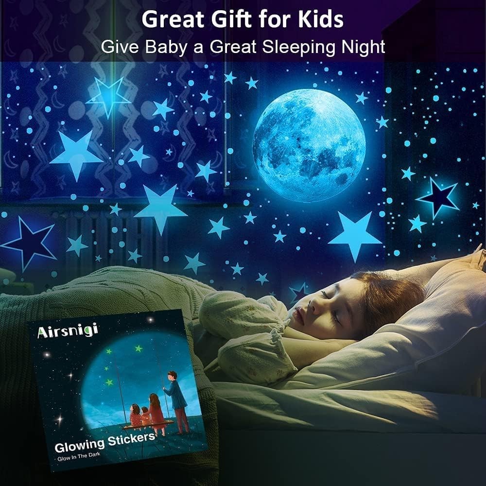 Eco-Friendly 1120 Pcs Glow in The Dark Ceiling Stars for Children's Room Decor