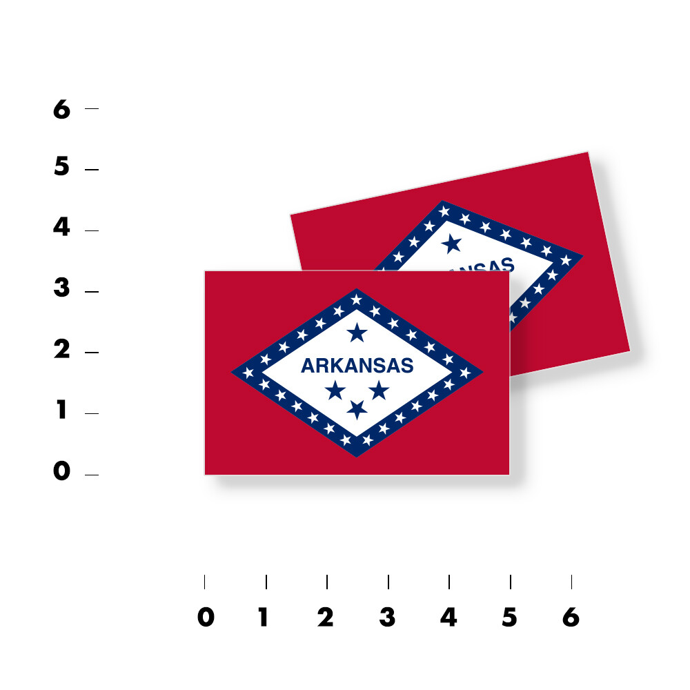 Arkansas State Flag – Set of 4 Vinyl Sticker / Adhesive Decals Various Sizes