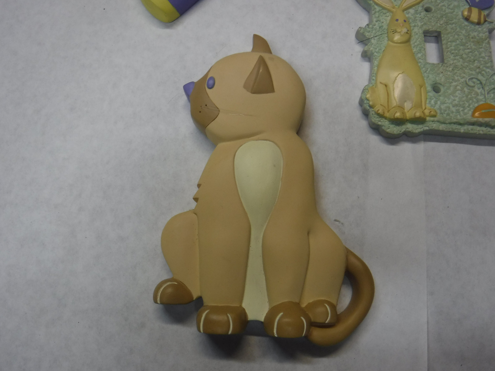 WALL DECO PASTEL DOG CAT BUTTERFLY SWITCH COVER YELLOW GREEN PURPLE TAN O551