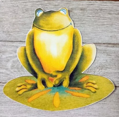 frog lilly pad wall sticker glossy front facing green 5 inch 1pc