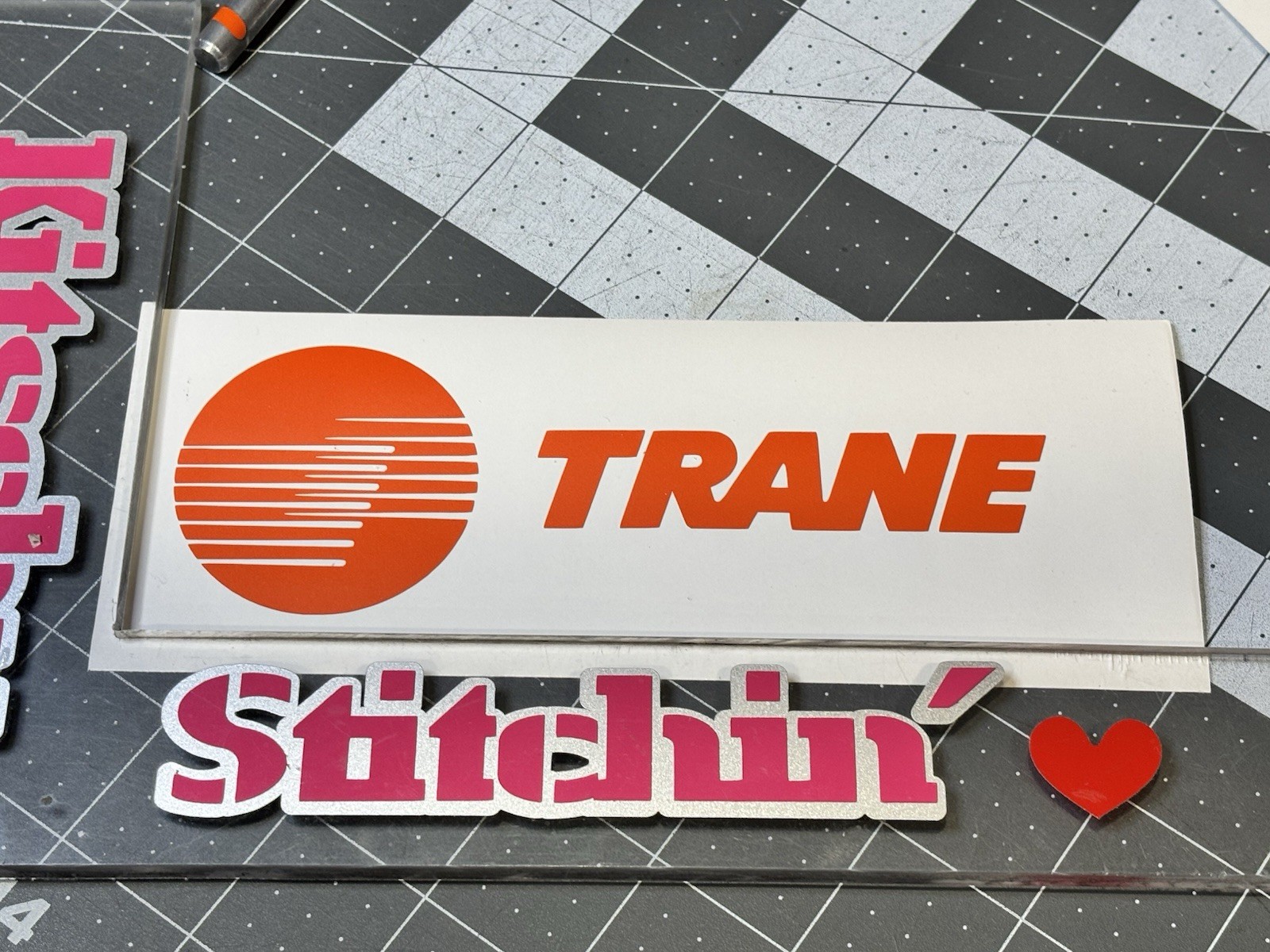 Trane HVAC Die Cut Vinyl Decal Heating Cooling Plumbing Trades Blue Collar Van