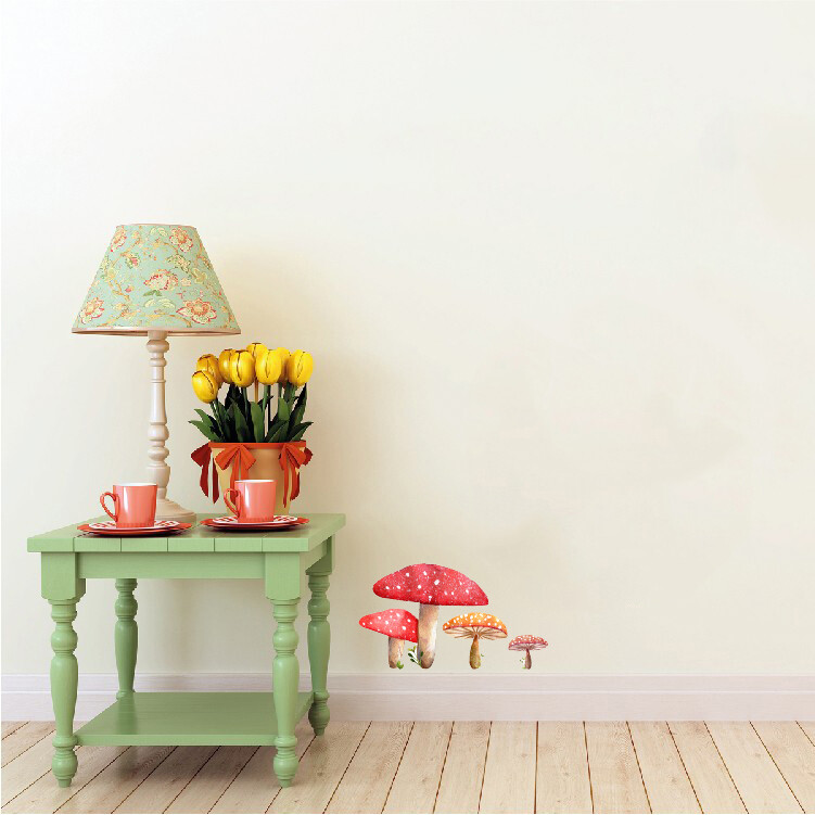 Woodland Mushroom Cluster – Wall Decal – 6" tall x 11" wide