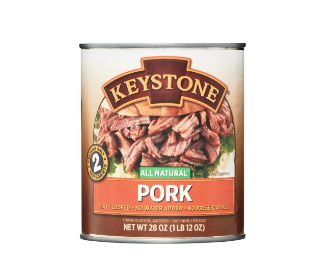 Keystone All Natural Pork, 28 oz Cans