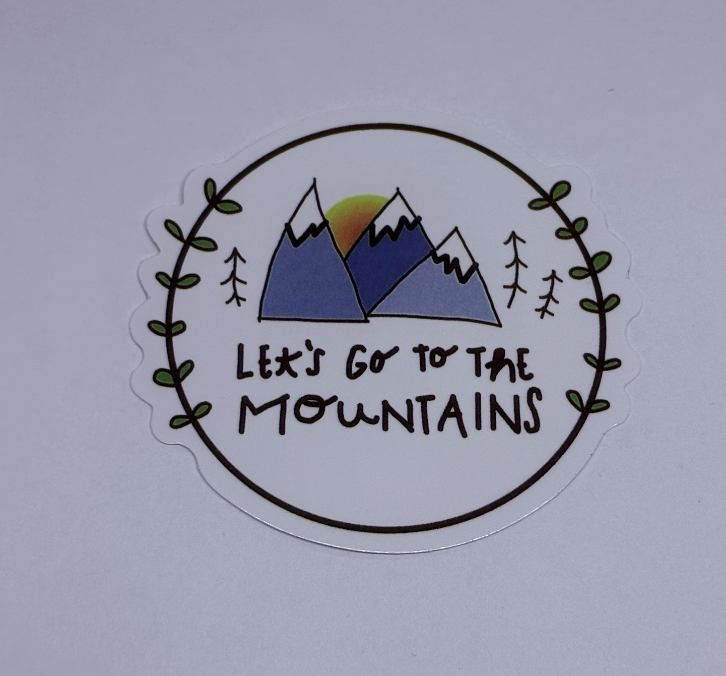 “Let’s Go To The Mountains” Sticker Summer Travel Decal Vinyl Art Decor Tc9