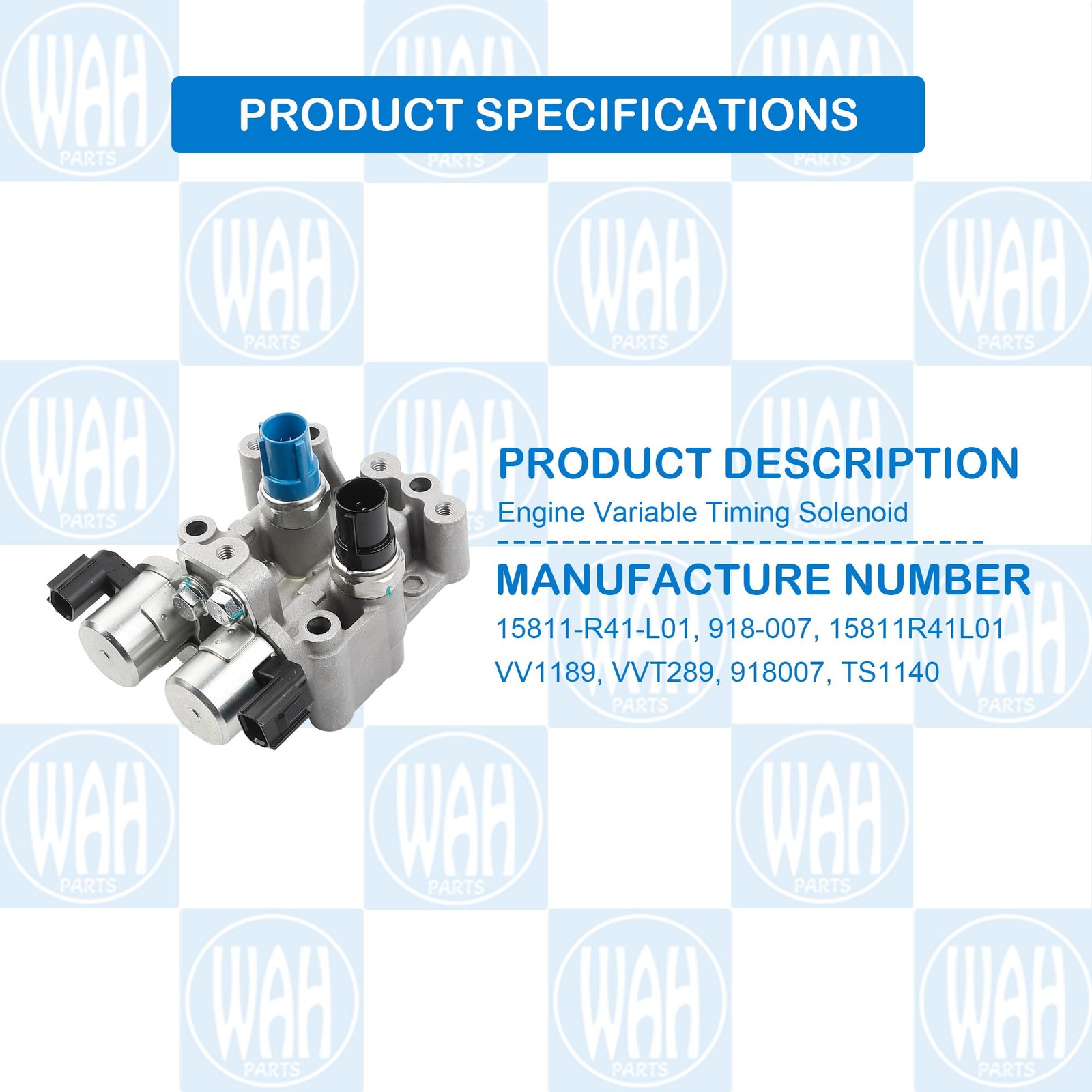 Wahparts Engine Variable Valve Timing VVT Solenoid Compatible with silvery