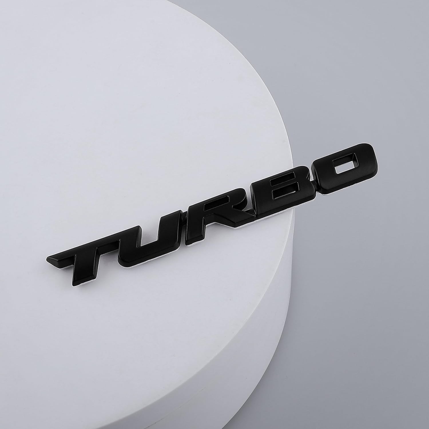Universal 3D Turbo Emblem Badge in Black & Chrome – Dual Pack for Cars & SUVs