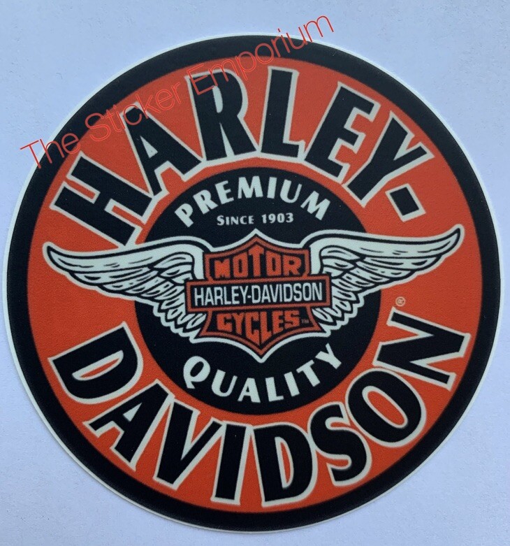 Vintage Style HD Motorcycle Sticker Helmet Tank Toolbox Car Retro Patch Decal