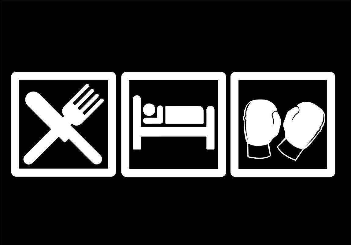 CMI DD598 Eat Sleep Boxing Decal Sticker | 7.5-Inches by 2.5-Inches | Premium